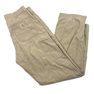 Carhartt Rugged Flex Relaxed Fit Canvas Duck Utility Pants 32x32 Beige Workwear
